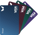 Colorful Visa cards