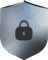 A shield with a lock on it standing for perfect security