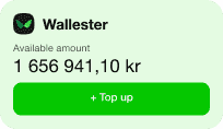 The Wallester app interface with the available amount
