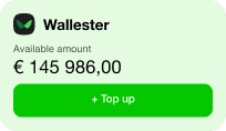 The Wallester app interface with the available amount