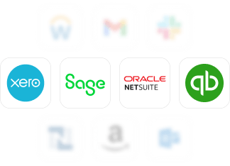 The logos of Xero, Sage, Oracle netsuit, QB companies