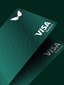 The Visa card in green color
