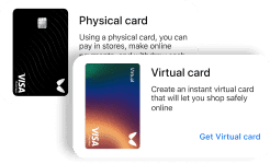 Physical and Virtual Visa cards