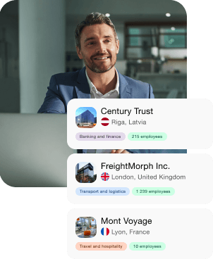 A businessman looks at information about companies from different industries