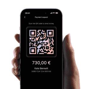 QR payment request on phone