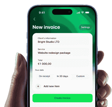 Wallester app with new invoice