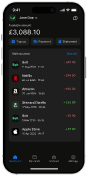 Smartphone with Wallester Business interface