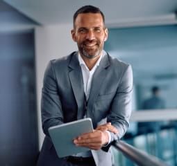 A man with a laptop