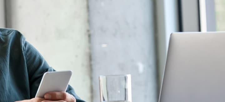 Business man with smartphone