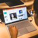 Laptop screen showing a social media
