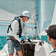 man working on a yacht