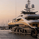 sunset view of with yachts docked