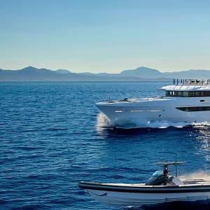 Two yachts at sea