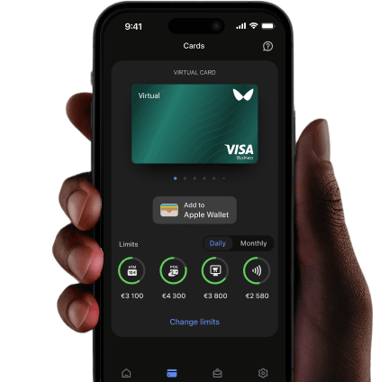 Virtual cards in mobile app